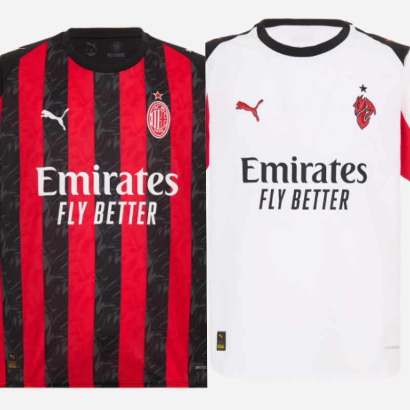 AC Milan thuisshirt vs. uitshirt 202526
